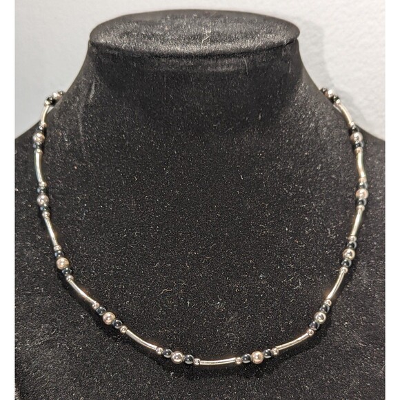 Napier Necklace and Bracelet in Silver and Black - Picture 4 of 9